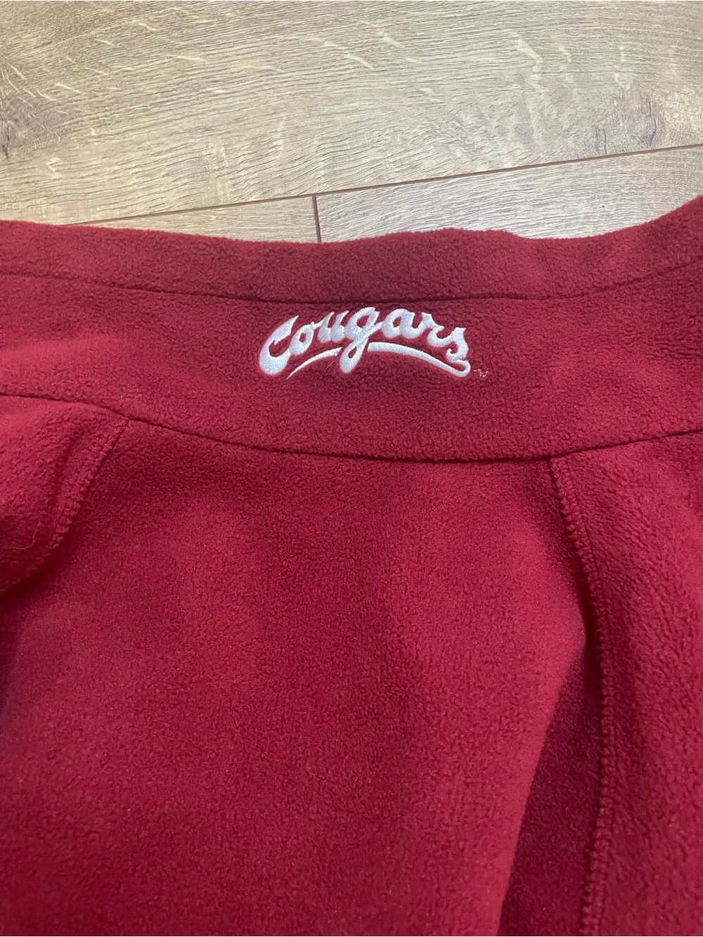 Columbia Red Full-Zip Fleece Jacket with     WSU Cougars logo size Small